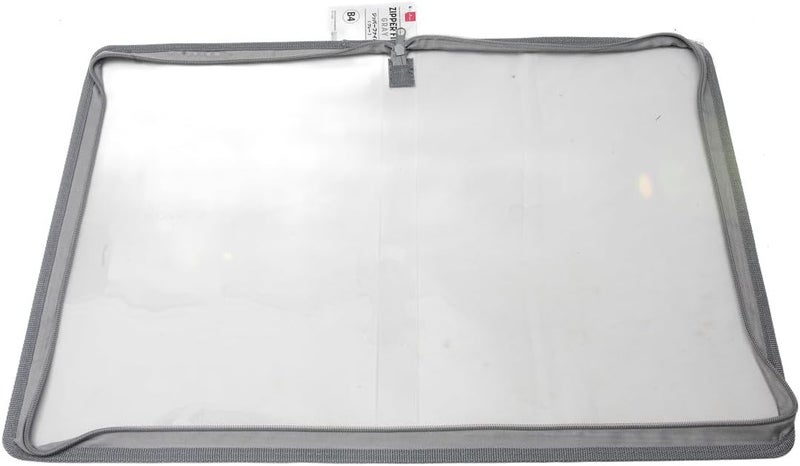 Daiso B4 Zipper File - Gray Document Organizer Folder - Image 1